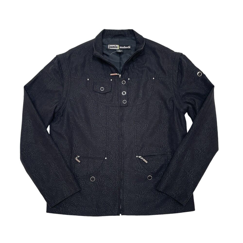 Jamie Sadock Jacket Size Small Black Zip Off Sleeves Vest Golf Active Full Zip‎